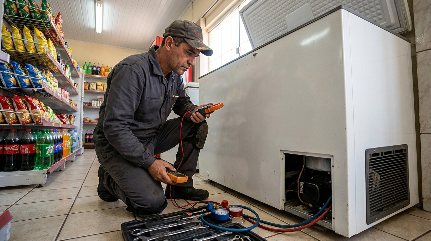 Reparo na placa eletrônica do freezer em Divinópolis‑MG